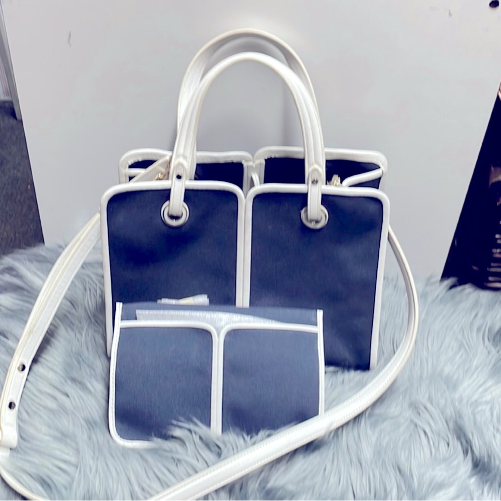Kate Spade Sam Canvas Plunge Medium Satchel and additional wristlet.
